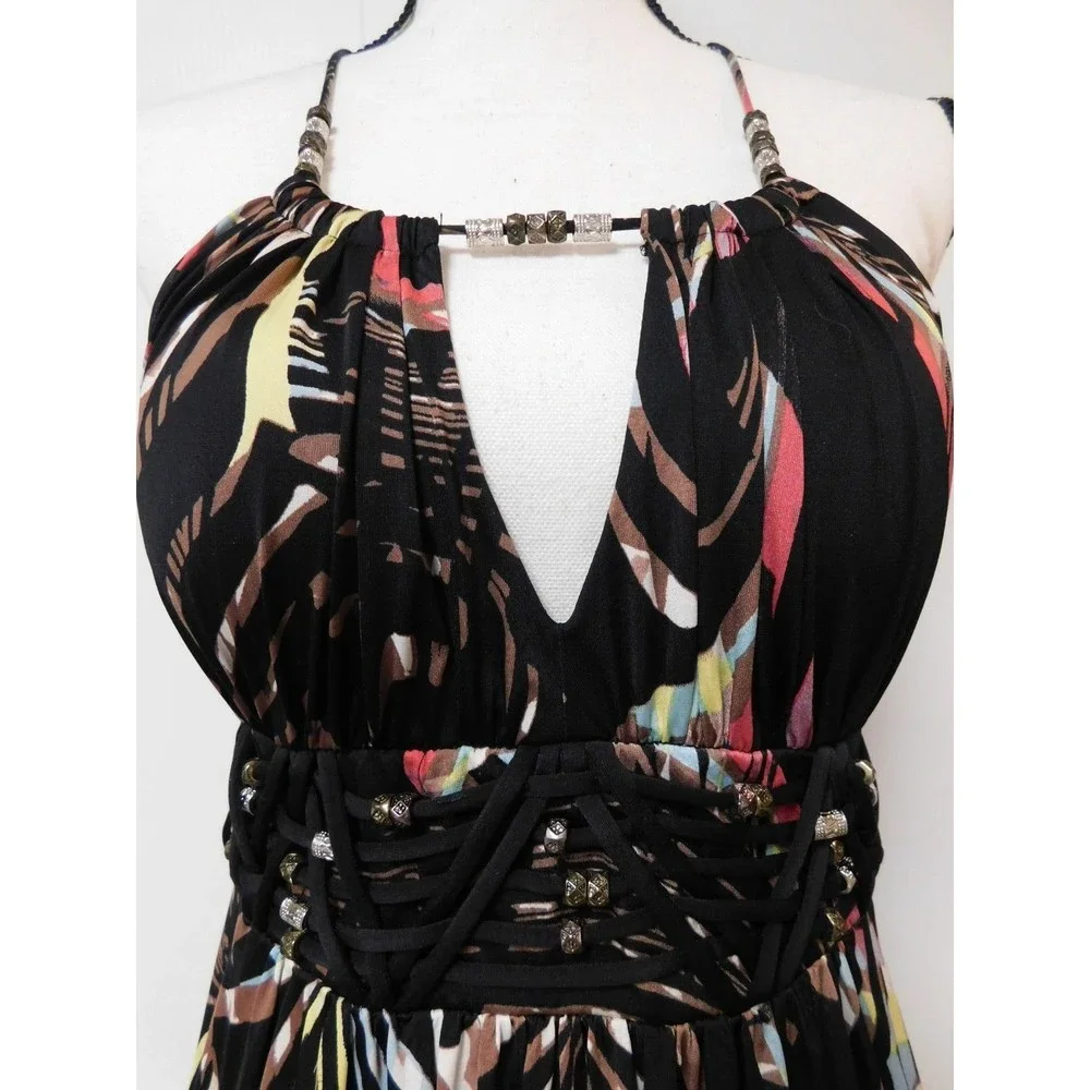 XOXO Womens Maxi Dress with beads Size Small - Picture 4 of 9